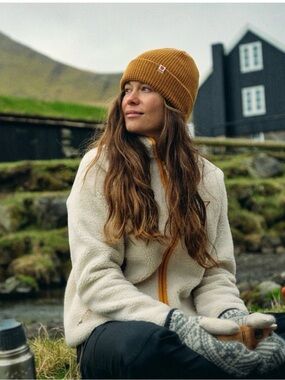 Fjallraven Vardag Pile Fleece Jacket Large Cream Hiking Outdoor Gorpcore Trails
